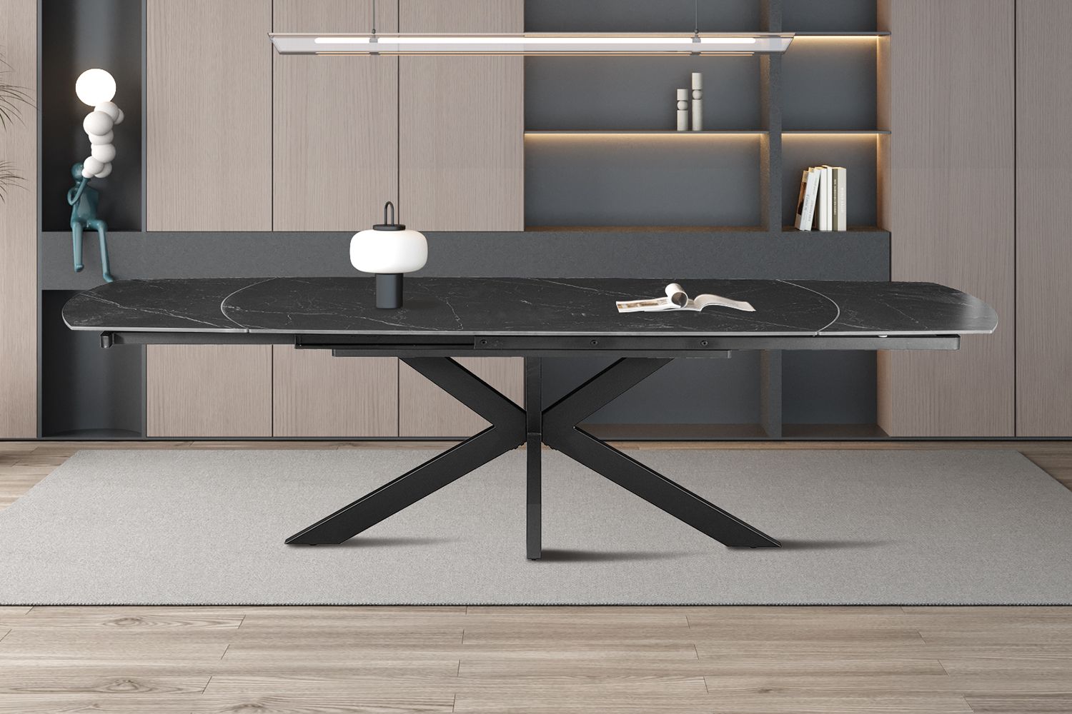 Eres: ext. dining table 160-240cm (Stone black)