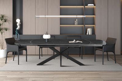 Eres: ext. dining table 160-240cm (Stone black)