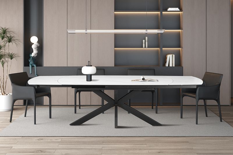 Eres: ext. dining table 160-240cm (Stone white)