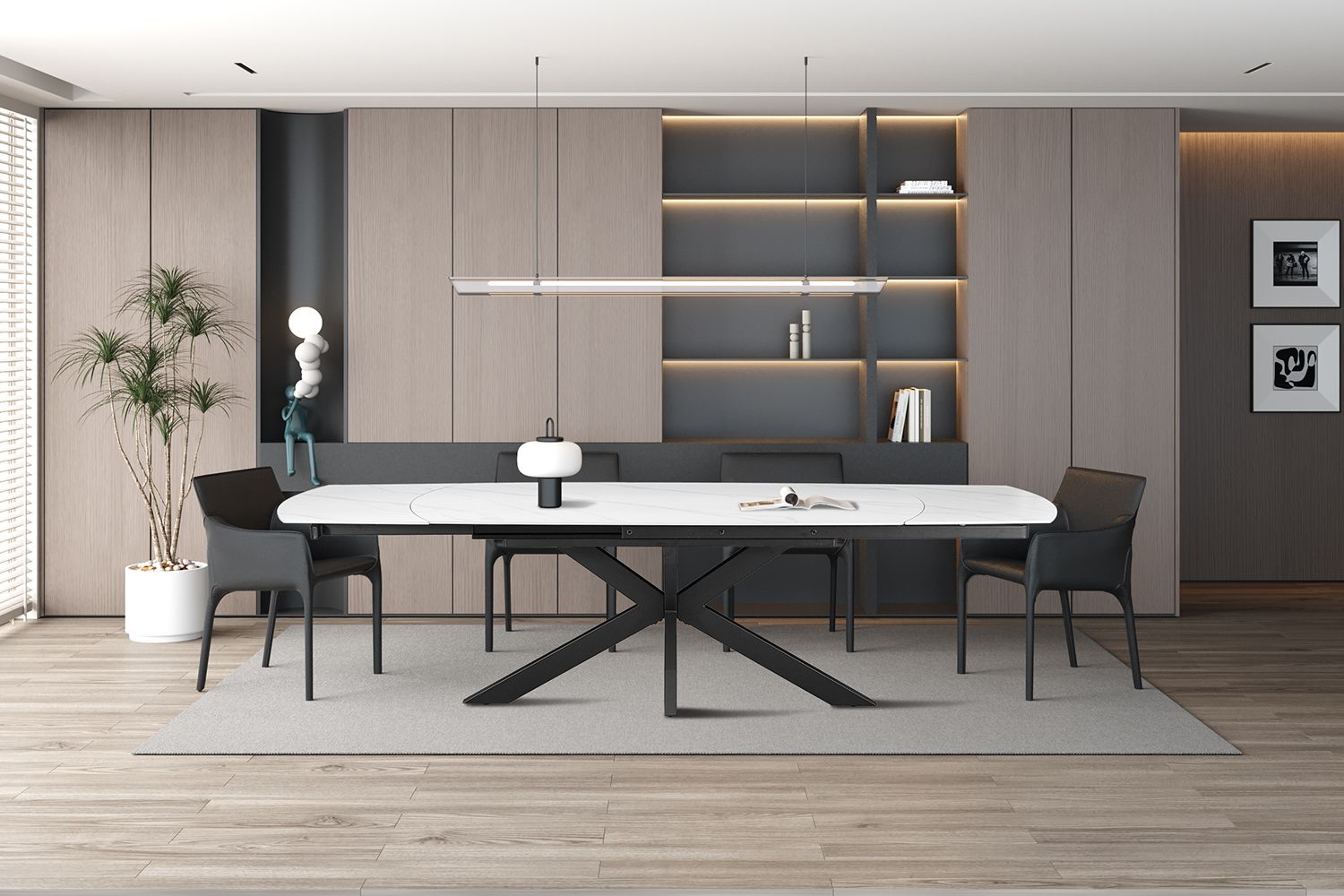 Eres: ext. dining table 160-240cm (Stone white)