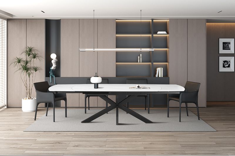 Eres: ext. dining table 160-240cm (Stone white)