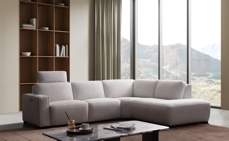 Natalie 3+2: Tissu gris (Avec 2 relax électriques)