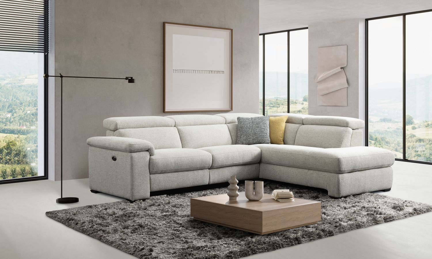 Cindy L with relax electric (Fabric grey mink)