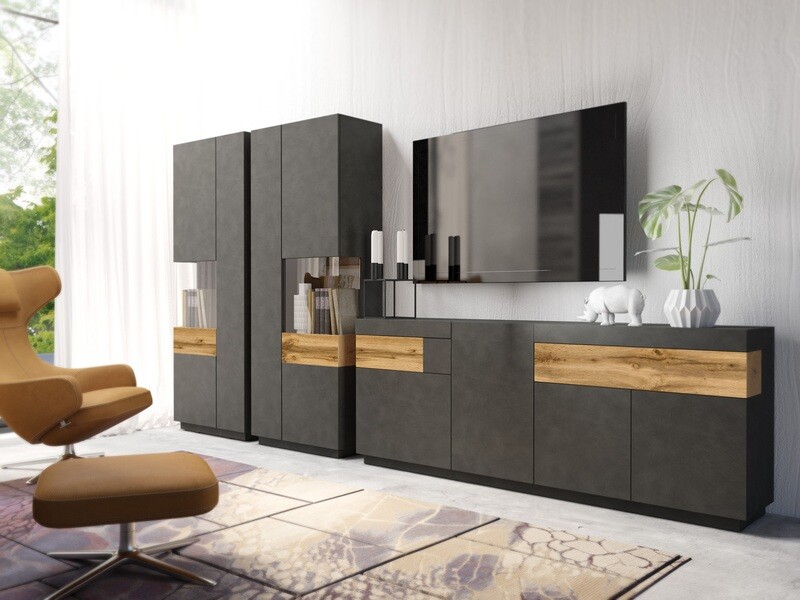 Silk (Donker grijs/Hout)
