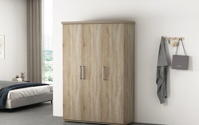 Keyi 3 deuren met hangbaar en legplanken (Sonoma) 120cm