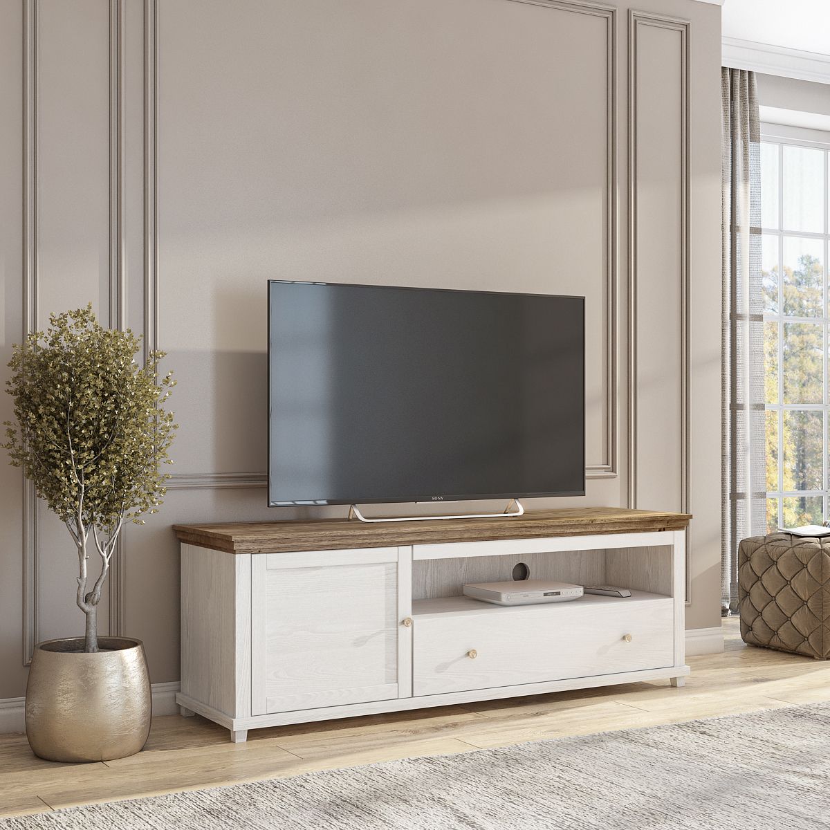 Evory (Abisko white) TV Stand (181cm)