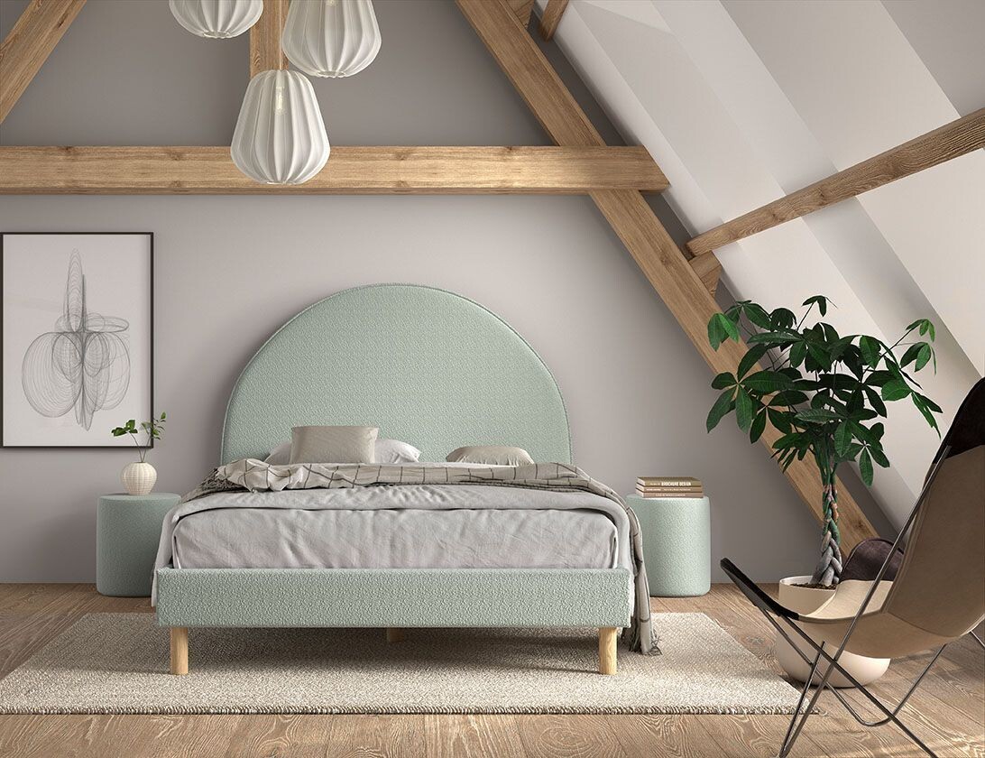 Lune 140x200cm with slatted (Bouclé fabric)