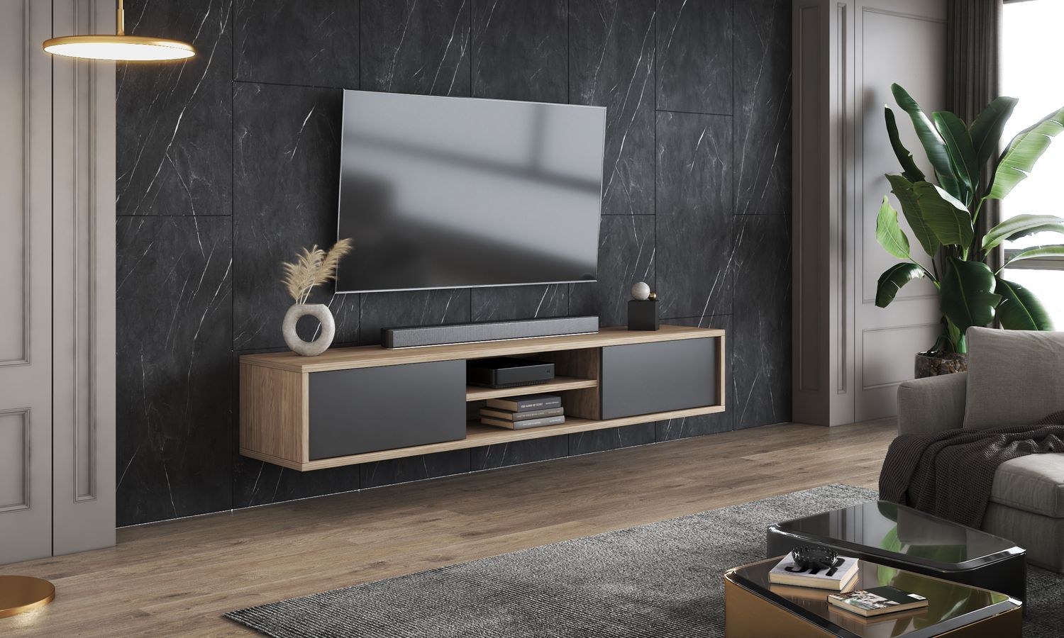 Friday (Wood/Anthracite) 180cm