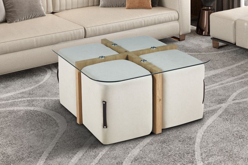 Hana (ensemble) avec 4 poufs