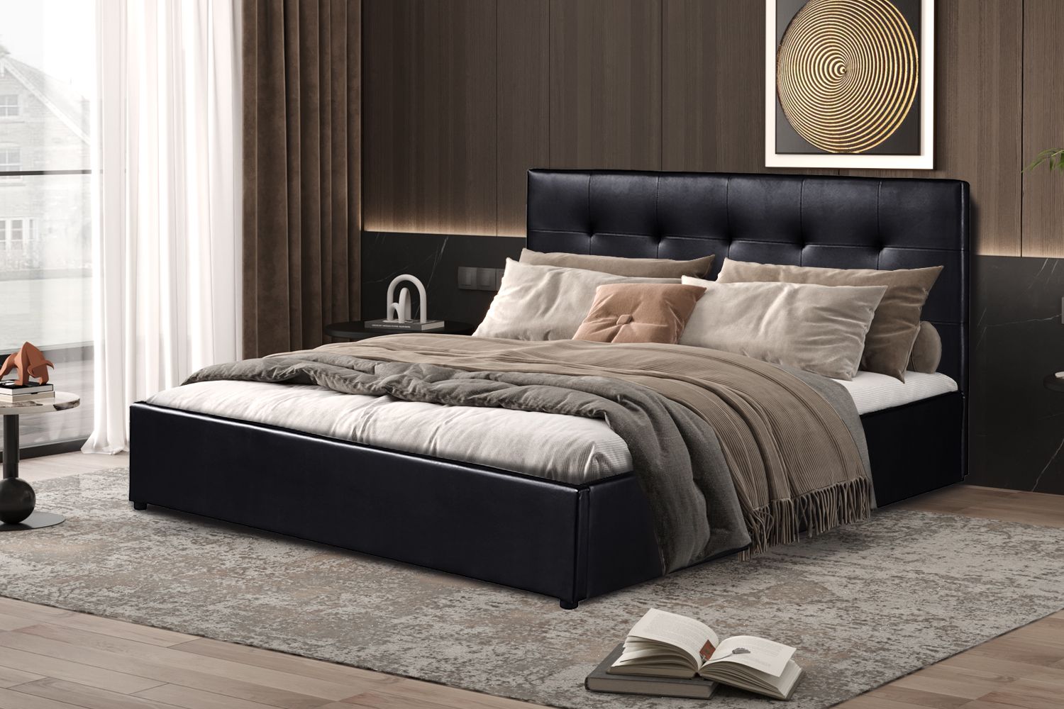 Porti 160x200cm (leather look black)