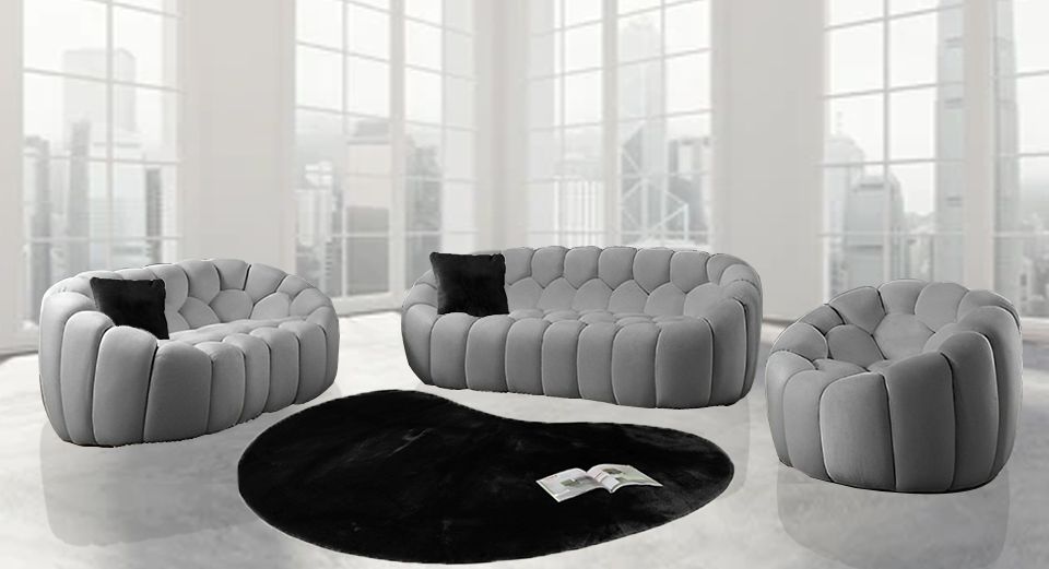 Bolla 3/2/1 seater (Teddy fabric grey)