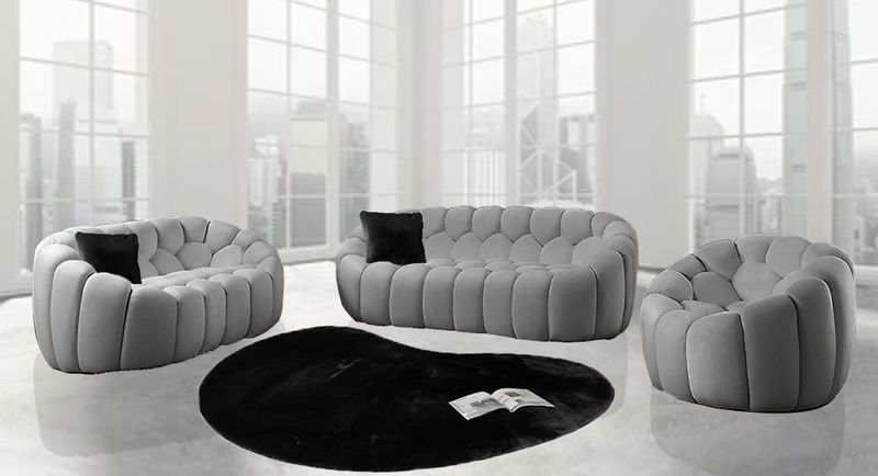 Bolla 3/2/1 seater (Teddy fabric grey)