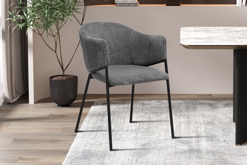 Hogo (tissu velours côtelé gris foncé)