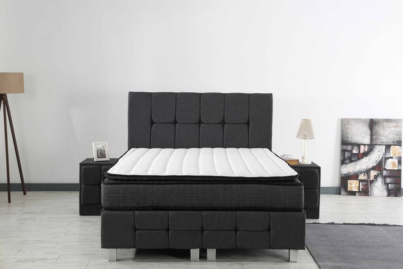 Capri grijs 160x200cm (Bed met matras en opbergruimten)