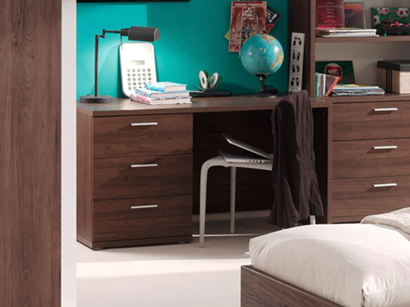 Elga (Noot) : bureau tafel met 3 lade