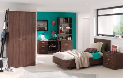 Elga (Walnut) : office table with 3 drawers