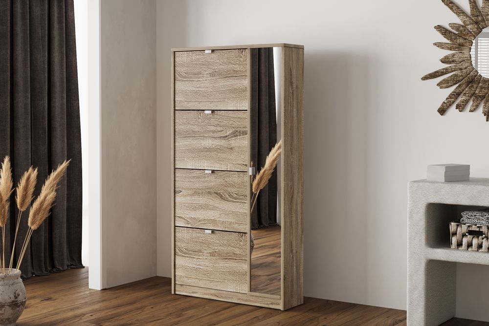 Armoire à chaussures Cel 5 avec miroir (Chêne Sonoma)