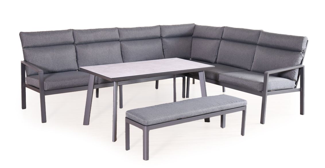 Antony dining lounge corner set (anthracite)
