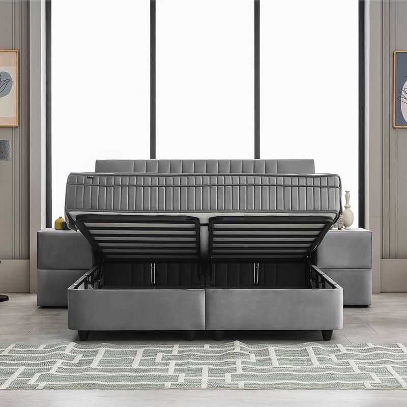 Clara (Grey) with mattress &amp; storage