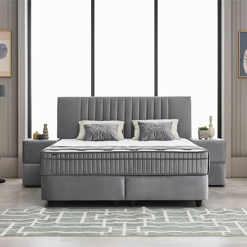Clara (Grey) with mattress &amp; storage