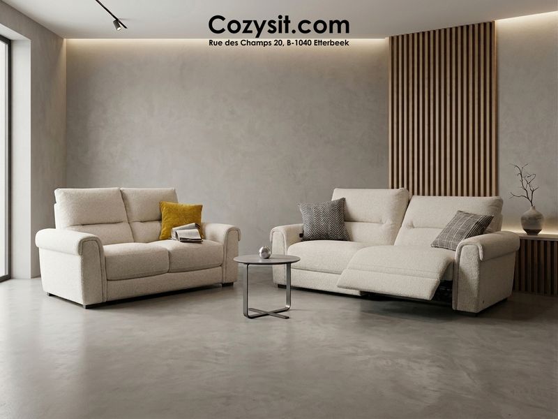 Claudia 3+2: Fabric grey (With 2 electrical relax)
