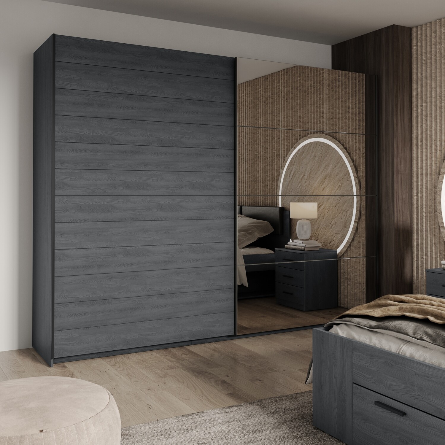 Galaxy wardrobe 200cm (Grey carbon)