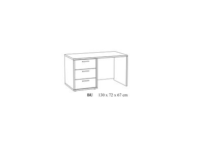 Vic : Office table with 3 drawers