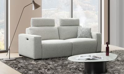 Natalie 3 seater : Fabric Oyster grey (With 2 electrical relax)