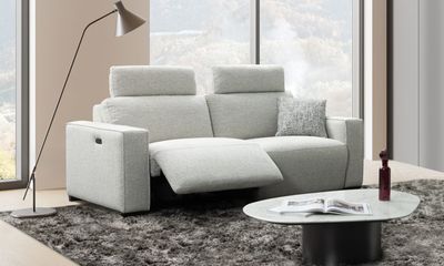 Natalie 3 seater : Fabric Oyster grey (With 2 electrical relax)