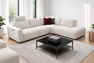 Natalie L : Bouclé fabric white (With 1 electrical relax)