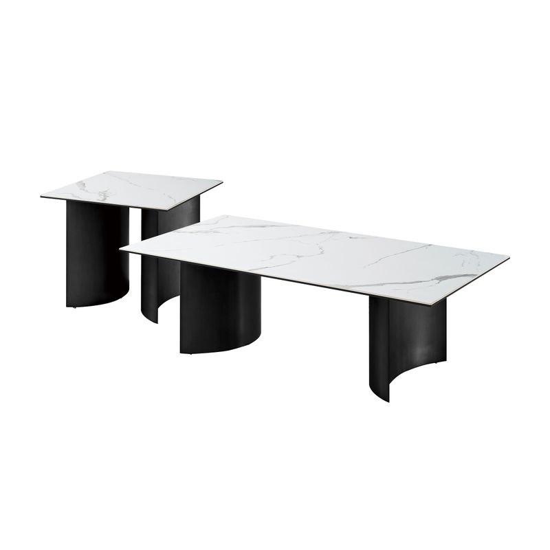 Napoli set (2pcs) : table basse + table d'appoint (céramique)
