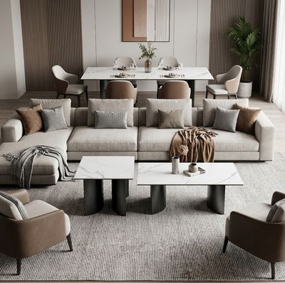 Napoli set (2pcs) : coffee table + side table (ceramic)
