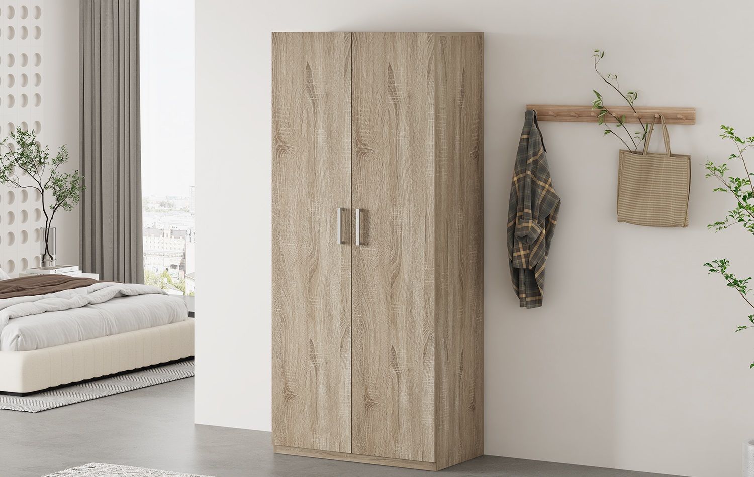 Keyi 2 doors with shelves (Sonoma) 80cm