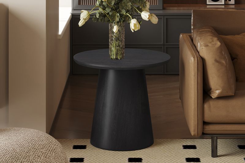 Miklo : table d'appoint 60cm (decor brun foncé)