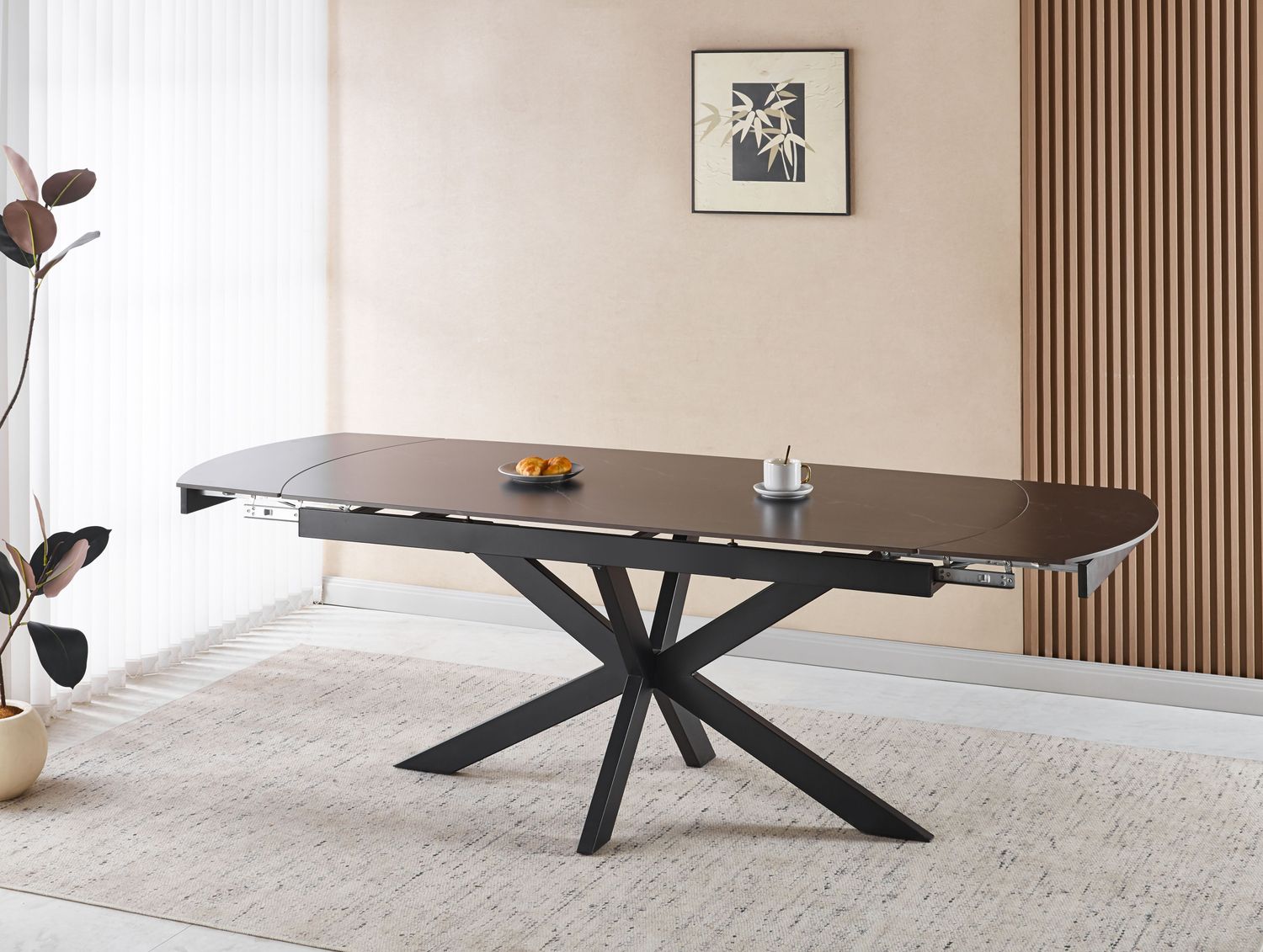 Berlin (Extendable dining table in black ceramic) 2 dimensions