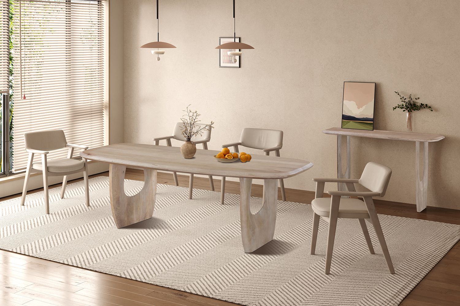 Raga (mango wood almond color) dining table 200x100cm