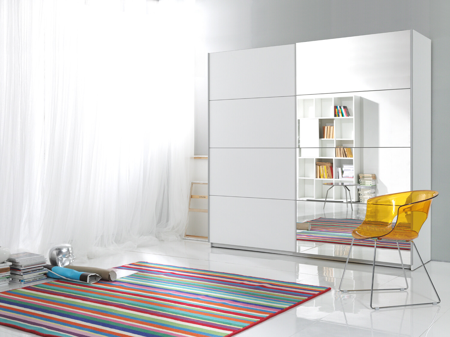 Bety : wardrobe with 2 sliding doors with 1 mirror (SALE)