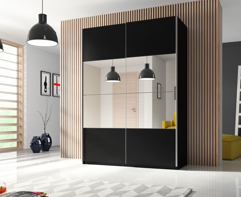 Bety : wardrobe with 2 sliding doors with 1 mirror (SALE)