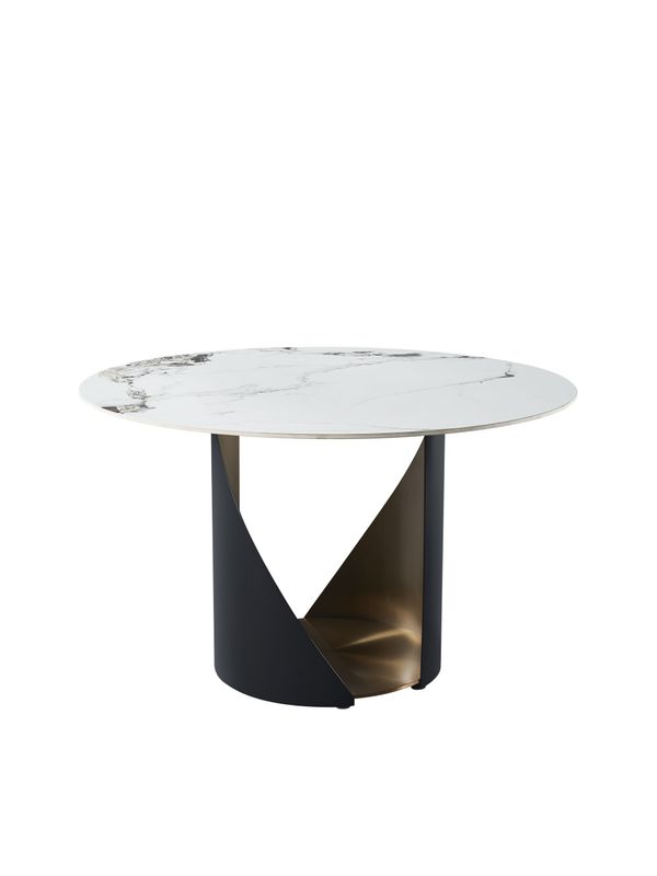 Bari : round dining table in ceramic (Ø127cm)