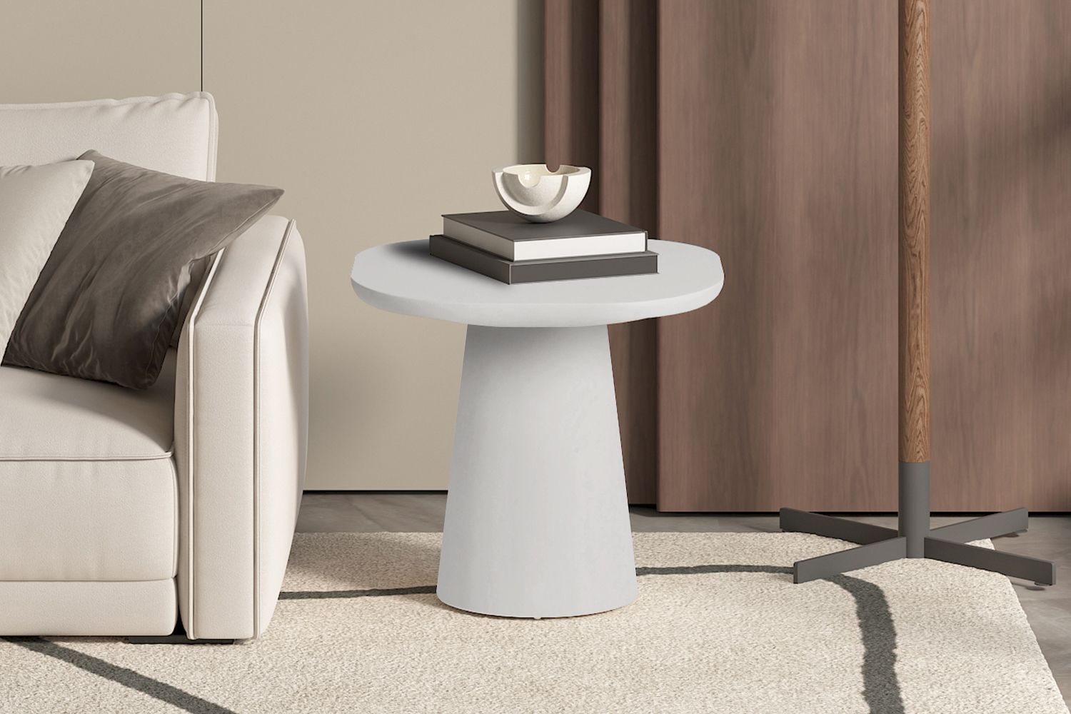 Side table : Vira 55x50hcm (Cement Ecru)