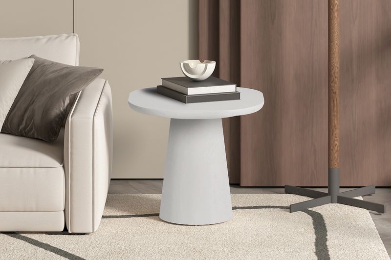 Table d'appoint: Vira 55x50hcm (Ciment Ecru)