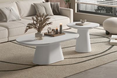 Coffee table : Vira 120x70cm (Cement Ecru)