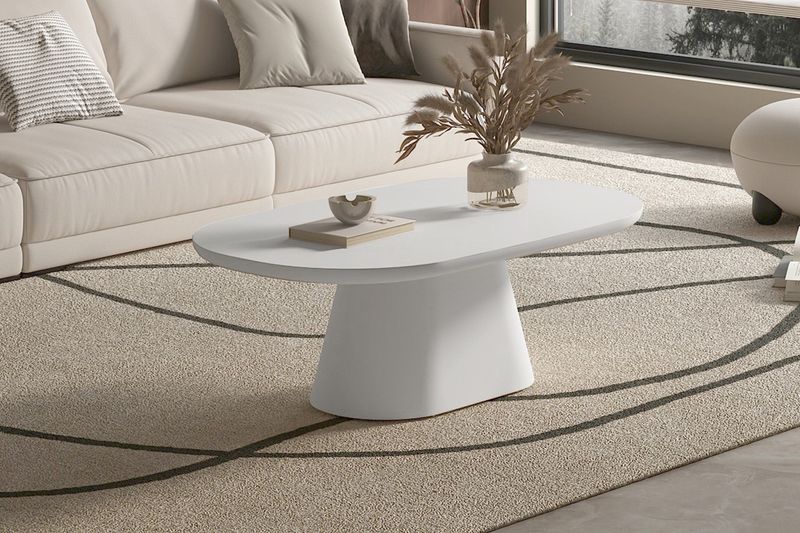 Table basse : Vira 120x70cm (Ciment Ecru)