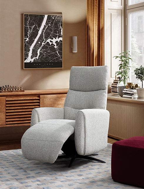 Fauteuil met relax : Trombone (stof grey mink)