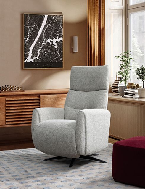 Fauteuil avec relax : Trombone (tissu grey mink)