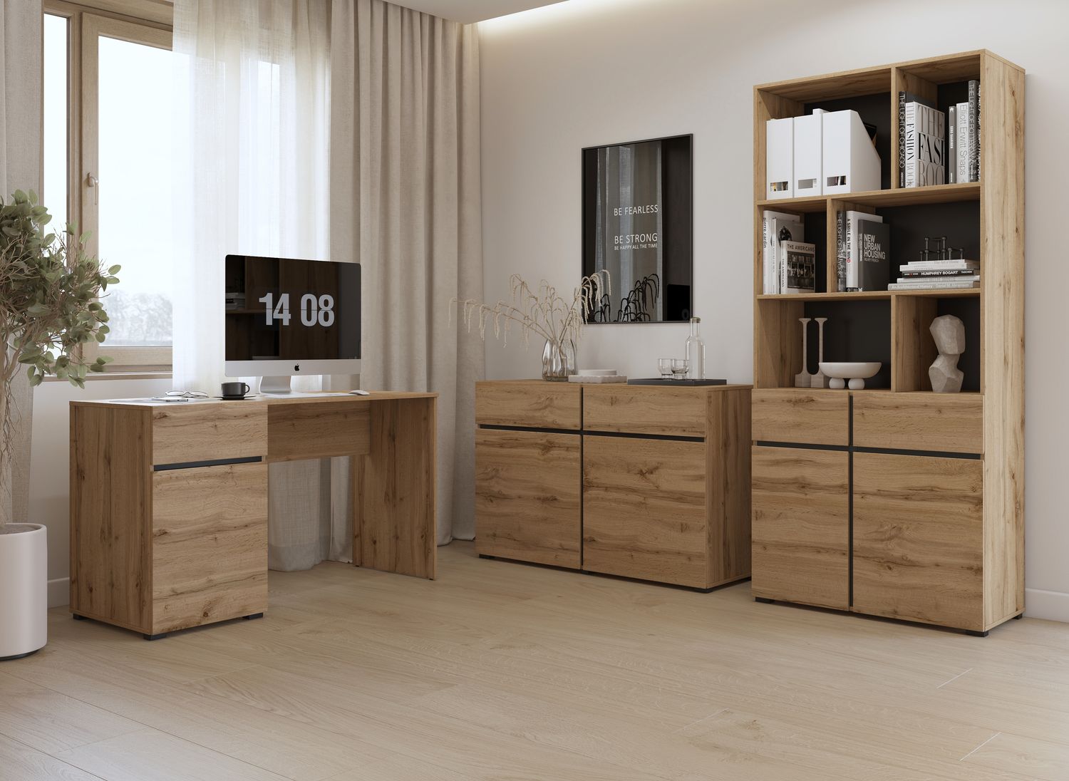 Crossy office table (effect wood Wotan)