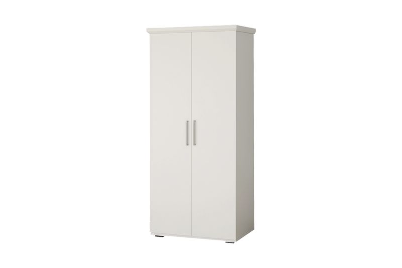Mikey 2 deurs kast met legplanken, kledingstang en 2 lades (80 cm) Wit