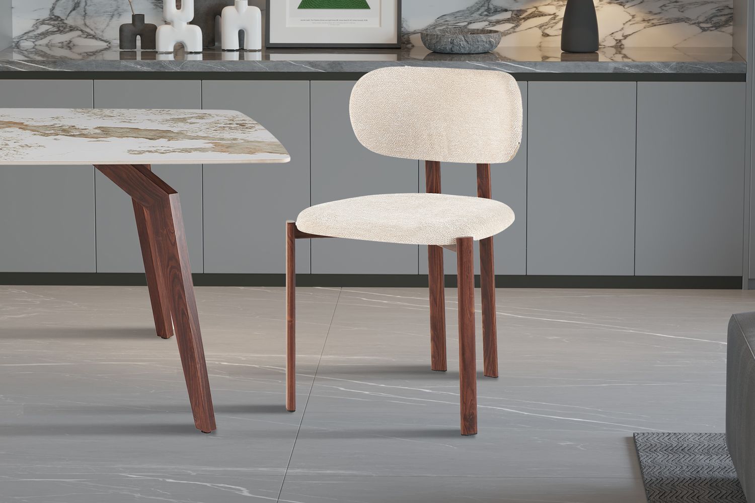 Jade : Walnut (Fabric Raven beige)