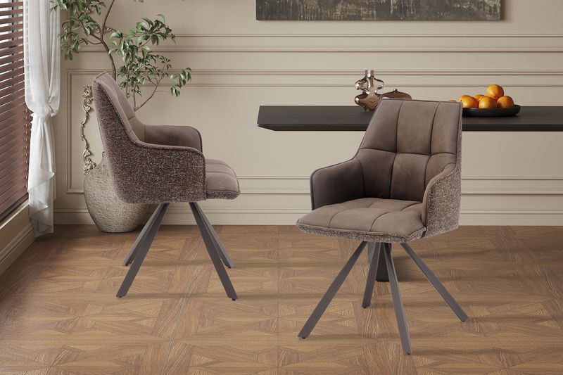 Solenna 360° (Bouclé stof/Microvezel) Bruin