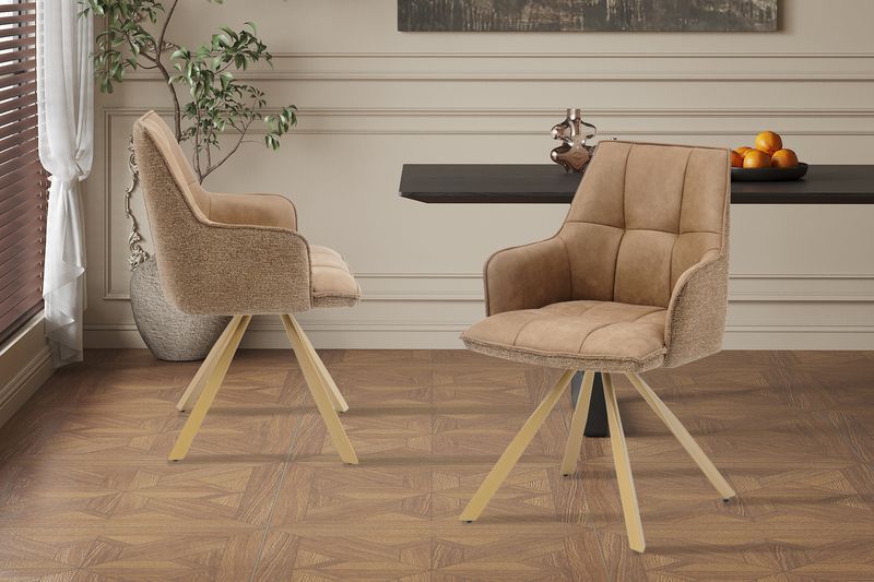 Solenna 360° (Bouclé stof/Microvezel) Cognac